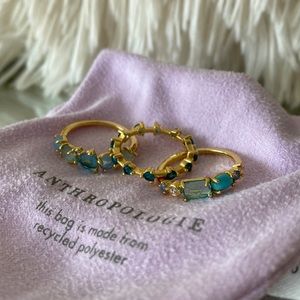 Anthropologie Stacked December Birthstone Rings Set